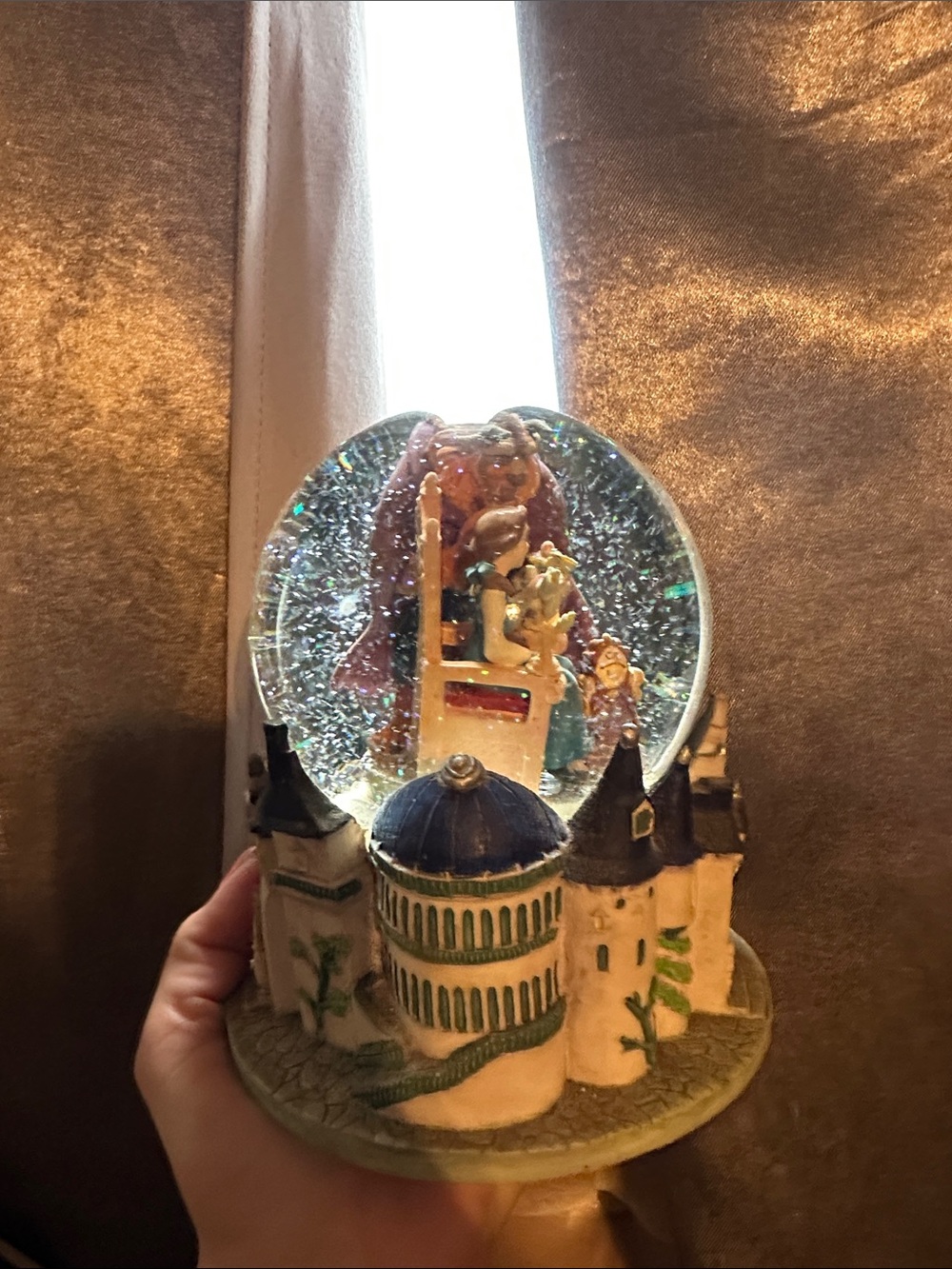 Disney Beauty and the Beast Blue and Purple Castle Snow Globe - Picture 6 of 6